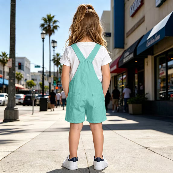 Mint Pocket Overalls