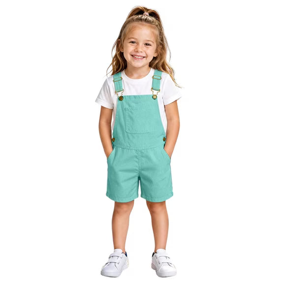 Mint Pocket Overalls